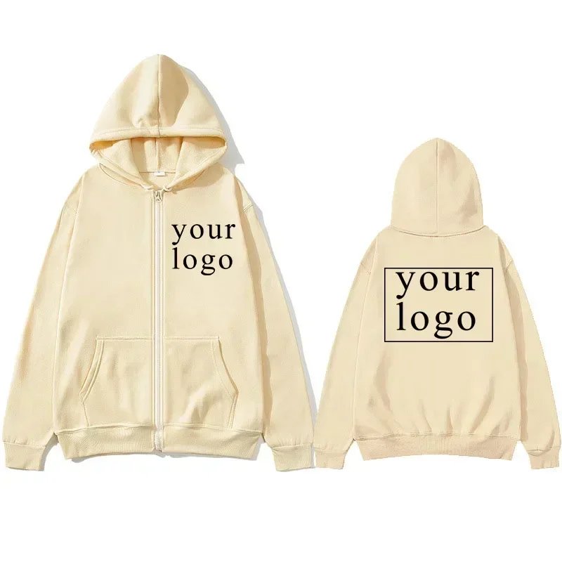 2024 New Fashion: Personalized Customization of Your Own Design Brand Logo/Images, Men's and Women's DIY Zipper Open Hoodies any