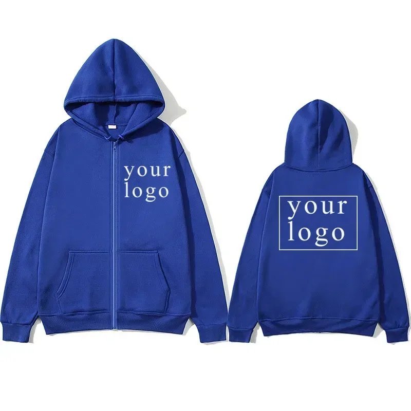 2024 New Fashion: Personalized Customization of Your Own Design Brand Logo/Images, Men's and Women's DIY Zipper Open Hoodies any