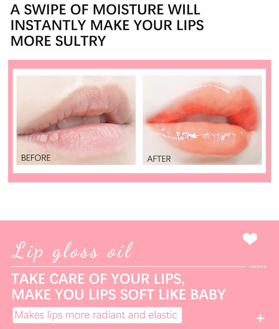 6ml Crystal Jelly Moisturizing Lip Oil Plumping Safety Lip Gloss Makeup Sexy Plump Hydrating Lip Glow Oil Tinted Lip Plumper