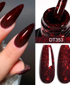 Alternative view of MEET ACROSS 7ml Wine Red Gel Nail Polish Long-Lasting French Style Gel Nail Supplies For Manicure DIY Design Nail Art Varnish