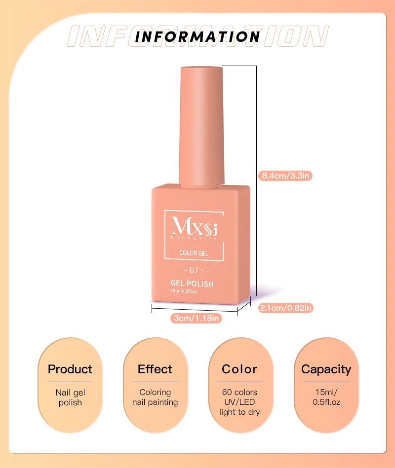 Mxsi 15ml Gel Nail Polish Neon Brown Royal Blue Red Green Pastal Nude Nail Art Varnish Gel Lacquer Top Coat UV Gel Nail Not Set Mxsi 15ml Gel Nail Polish Neon Brown Royal Blue Red Green Pastal Nude Nail Art Varnish Gel Lacquer Top Coat UV Gel Nail Not Set