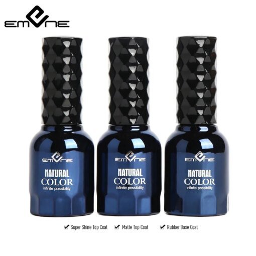 EMENE Super Shine Transparent Rubber Base Coat Matte Gel Top Coat UV Gel Nail Polish Soak Off Gel Lacquer Varnish For Nails Art