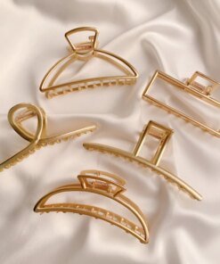 Alternative view of Gold Color Hollow Geometric Hair Clips Metal Hair Claw Cross Hairclip Headband Hairpin Hair Crab Women Hair Fashion Accessories