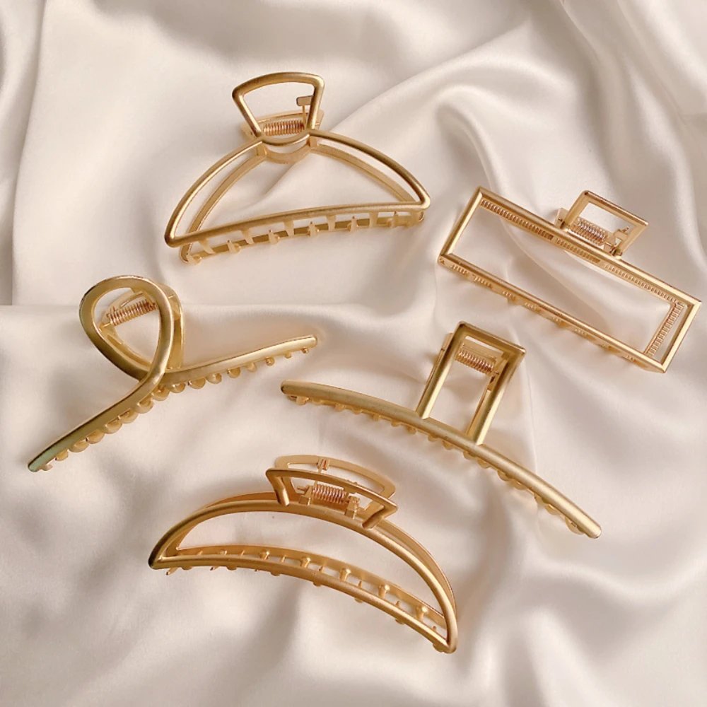 Gold Color Hollow Geometric Hair Clips Metal Hair Claw Cross Hairclip Headband Hairpin Hair Crab Women Hair Fashion Accessories Gold Color Hollow Geometric Hair Clips Metal Hair Claw Cross Hairclip Headband Hairpin Hair Crab Women Hair Fashion Accessories
