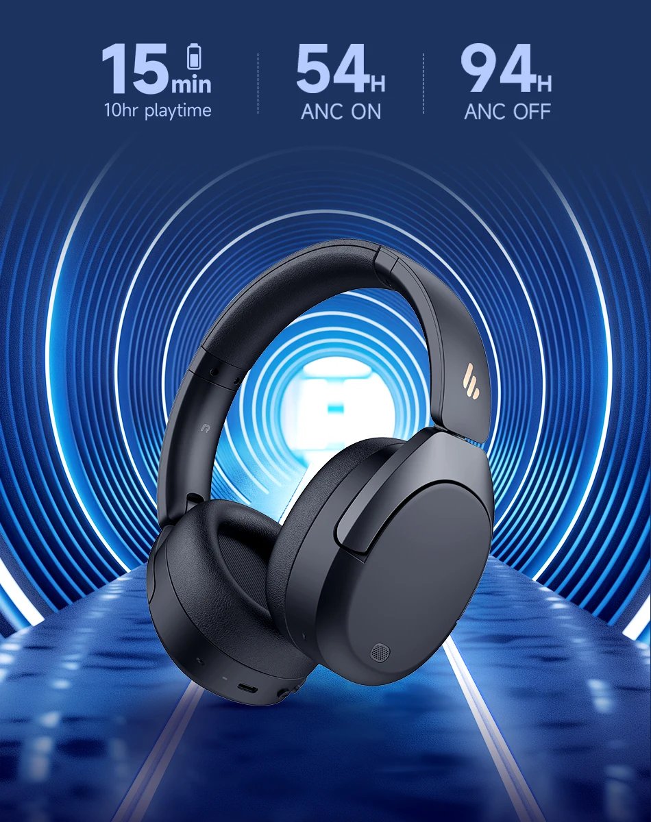 Edifier W830NB Wireless Headphones Bluetooth 5.4 Active Noise Cancelling Hi-Res Over-Ear Headset LDAC Foldable -45dB ANC 94H Edifier W830NB Wireless Headphones Bluetooth 5.4 Active Noise Cancelling Hi-Res Over-Ear Headset LDAC Foldable -45dB ANC 94H