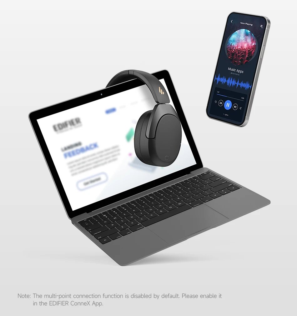 Edifier W830NB Wireless Headphones Bluetooth 5.4 Active Noise Cancelling Hi-Res Over-Ear Headset LDAC Foldable -45dB ANC 94H Edifier W830NB Wireless Headphones Bluetooth 5.4 Active Noise Cancelling Hi-Res Over-Ear Headset LDAC Foldable -45dB ANC 94H