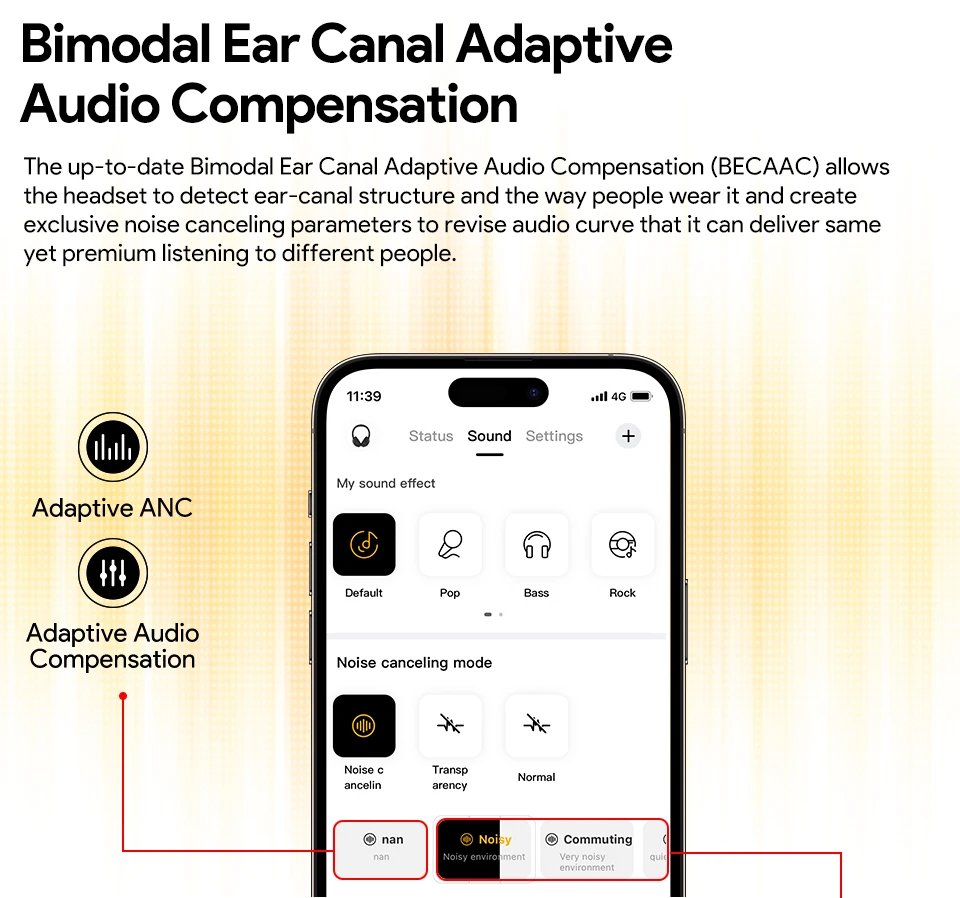 QCY H3 ANC Wireless Headphones Bluetooth 5.4 Hi-Res Audio Over Ear Headset 43dB Hybrid Active Noise Cancellation Earphones 60H QCY H3 ANC Wireless Headphones Bluetooth 5.4 Hi-Res Audio Over Ear Headset 43dB Hybrid Active Noise Cancellation Earphones 60H
