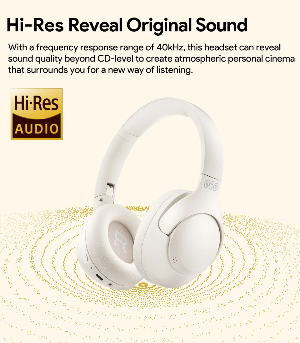 QCY H3 ANC Wireless Headphones Bluetooth 5.4 Hi-Res Audio Over Ear Headset 43dB Hybrid Active Noise Cancellation Earphones 60H QCY H3 ANC Wireless Headphones Bluetooth 5.4 Hi-Res Audio Over Ear Headset 43dB Hybrid Active Noise Cancellation Earphones 60H