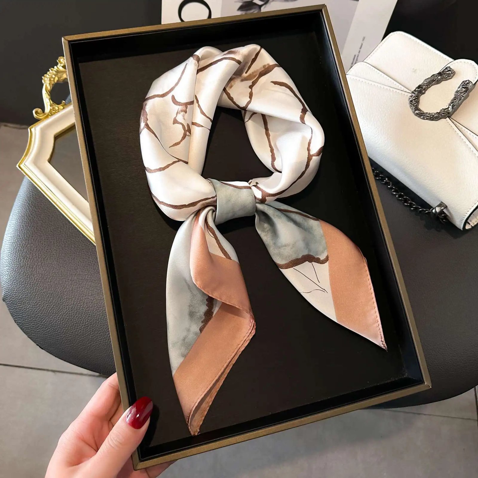 Fashion Luxury Brand 70cm Silk Square Scarf Women Satin Neck Tie Female Hair Bandana Headkerchief Shawl Wrap Hijab Echarpe Fashion Luxury Brand 70cm Silk Square Scarf Women Satin Neck Tie Female Hair Bandana Headkerchief Shawl Wrap Hijab Echarpe