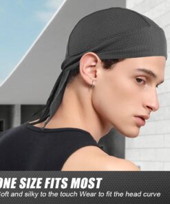 Alternative view of Durag Du-Rag Headwear Head Wrap Skull Cap Doo Do Rag Bandana Sports Beanies Hat Women Men Headscarf Cycling Pirate Caps Summer