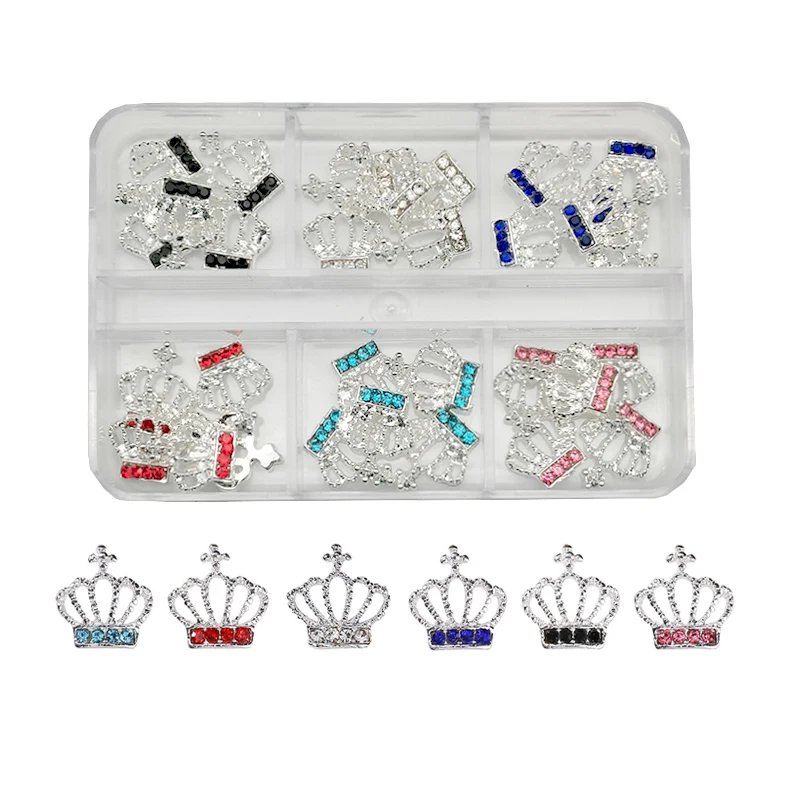 1Box Nail Art Rhinestones Gems Decorations Luxury Metal Alloy Cherry Heart Nail Charms Crystal Glass Diamonds For DIY Nail Art