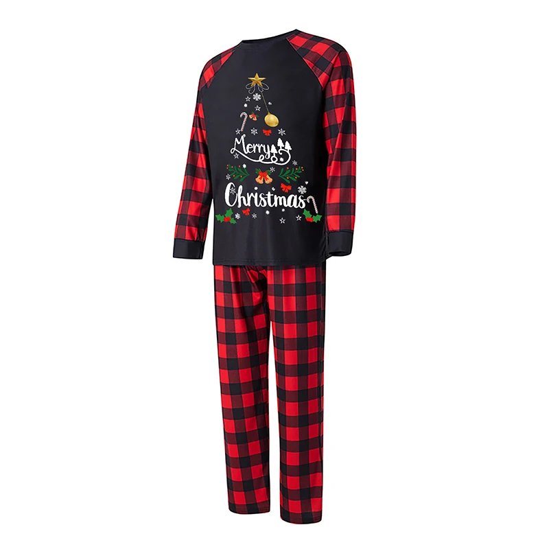 ma&baby Christmas Pajamas Set Winter 2024 Letter Tree Print Adult Kids Matching Clothes Soft Sleepwear Baby Pjs Xmas Family Look