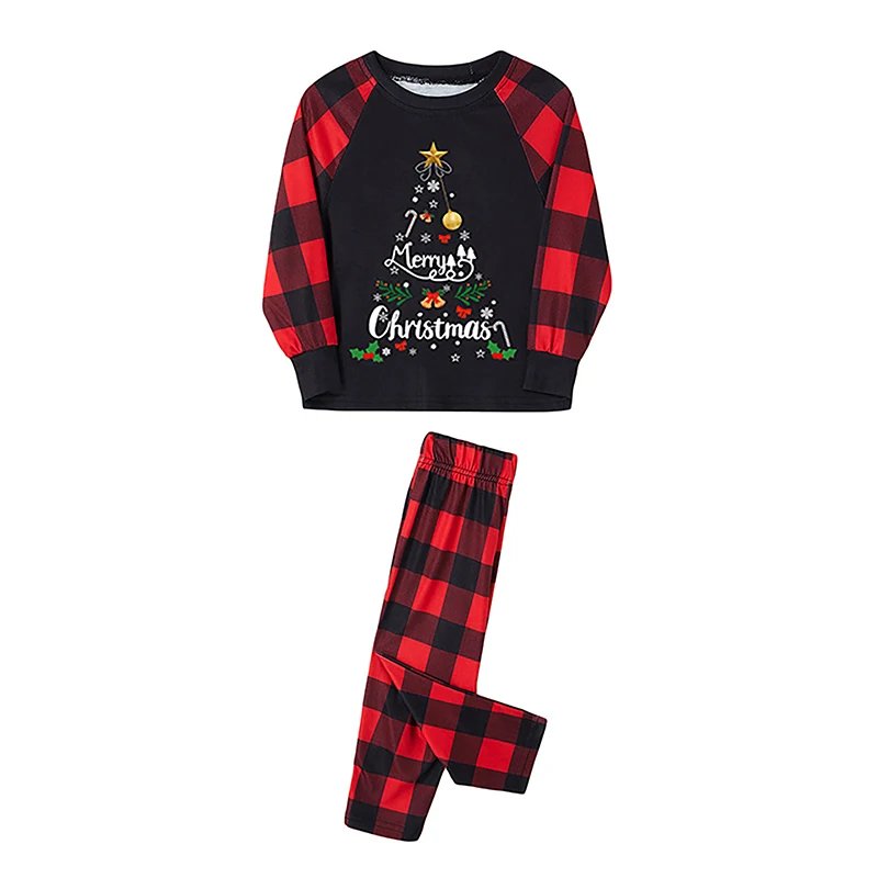 ma&baby Christmas Pajamas Set Winter 2024 Letter Tree Print Adult Kids Matching Clothes Soft Sleepwear Baby Pjs Xmas Family Look