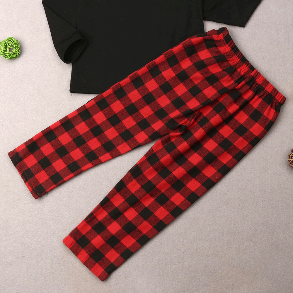 New Autumn Winter Family Matching Christmas Pajamas Set Outfits Dad Mom Kids Babies Casual Plaid Sleepwear Nightwear Homewear