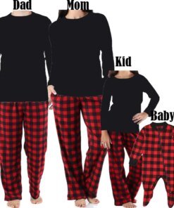 New Autumn Winter Family Matching Christmas Pajamas Set Outfits Dad Mom Kids Babies Casual Plaid Sleepwear Nightwear Homewear