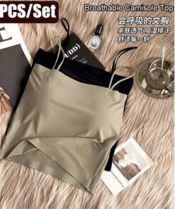 2PCS/Lot Ice Silk Beauty Back Camisole Top For Women with Chest Pad Fixed Cup Inner Wear Outer Wear Summer Female Bandeau