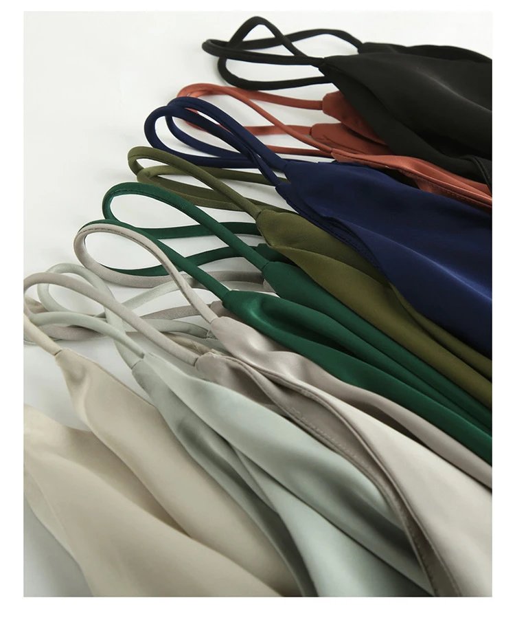 Fashion Silky Camisole Women's Inner With White Bottoming Satin Top Summer V-neck Thin Section