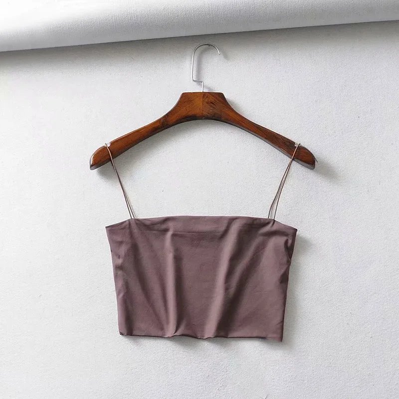 2024 Summer Women's Crop Top Sexy Elastic Cotton Camis sleeveless Short Tank Top Bar 2024 Summer Women's Crop Top Sexy Elastic Cotton Camis sleeveless Short Tank Top Bar