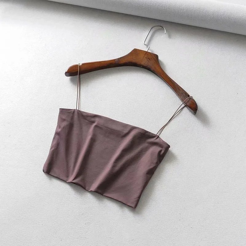 2024 Summer Women's Crop Top Sexy Elastic Cotton Camis sleeveless Short Tank Top Bar 2024 Summer Women's Crop Top Sexy Elastic Cotton Camis sleeveless Short Tank Top Bar