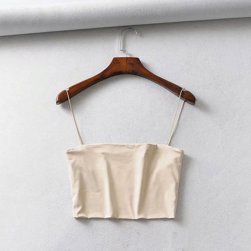 2024 Summer Women's Crop Top Sexy Elastic Cotton Camis sleeveless Short Tank Top Bar 2024 Summer Women's Crop Top Sexy Elastic Cotton Camis sleeveless Short Tank Top Bar
