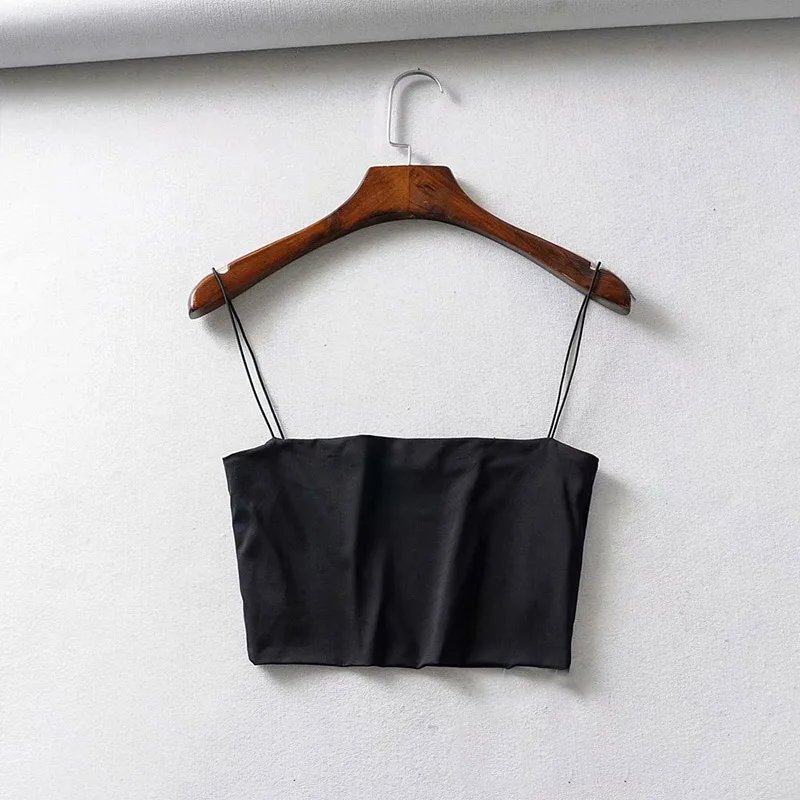 2024 Summer Women's Crop Top Sexy Elastic Cotton Camis sleeveless Short Tank Top Bar 2024 Summer Women's Crop Top Sexy Elastic Cotton Camis sleeveless Short Tank Top Bar