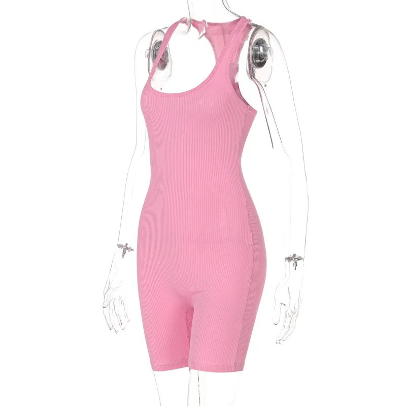 Summer Playsuit Basic Romper Solid Jumpsuit For Women Outfit Crop Top Skinny Shorts Bodycon Bodysuit Sports Casual Ropa De Mujer Summer Playsuit Basic Romper Solid Jumpsuit For Women Outfit Crop Top Skinny Shorts Bodycon Bodysuit Sports Casual Ropa De Mujer
