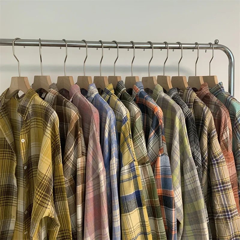 Plaid Shirt Women Autumn Long Sleeve Top Female Vintage Fashion Single Breasted Blouse Ladies Preppy Style Loose Check Shirts Plaid Shirt Women Autumn Long Sleeve Top Female Vintage Fashion Single Breasted Blouse Ladies Preppy Style Loose Check Shirts