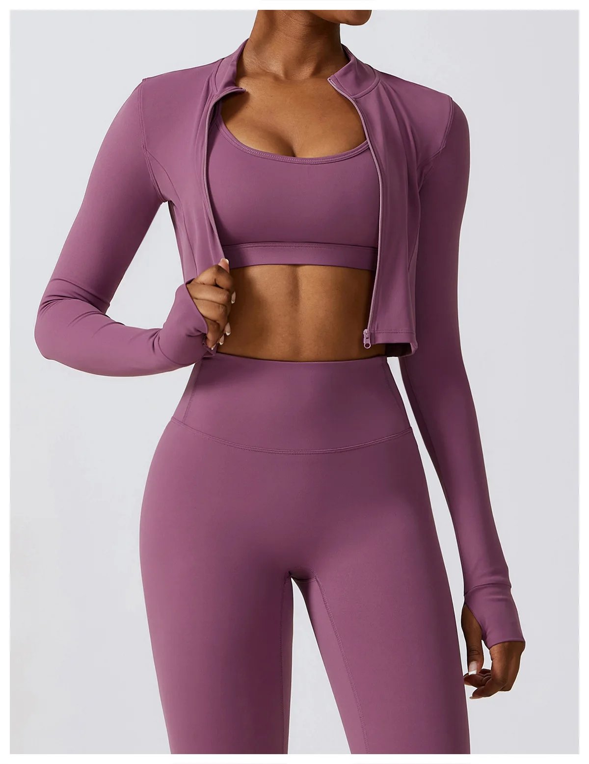 Women Jacket Slim Fit Yoga Long Sleeved Fitness Coat Yoga Crop Tops With Thumb Holes Gym Top Running Workout Push Up Yoga Shirts