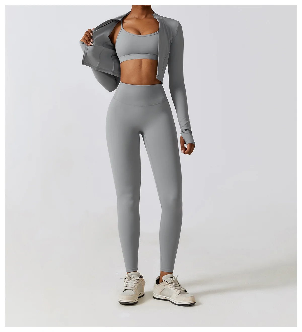 Women Jacket Slim Fit Yoga Long Sleeved Fitness Coat Yoga Crop Tops With Thumb Holes Gym Top Running Workout Push Up Yoga Shirts