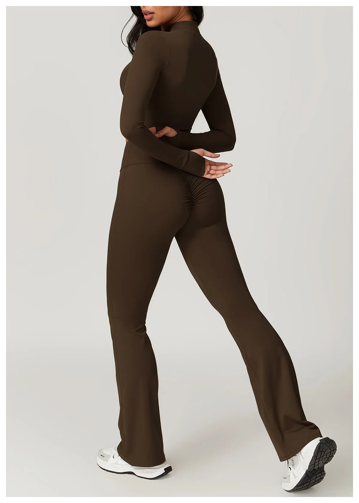 Women Jacket Slim Fit Yoga Long Sleeved Fitness Coat Yoga Crop Tops With Thumb Holes Gym Top Running Workout Push Up Yoga Shirts