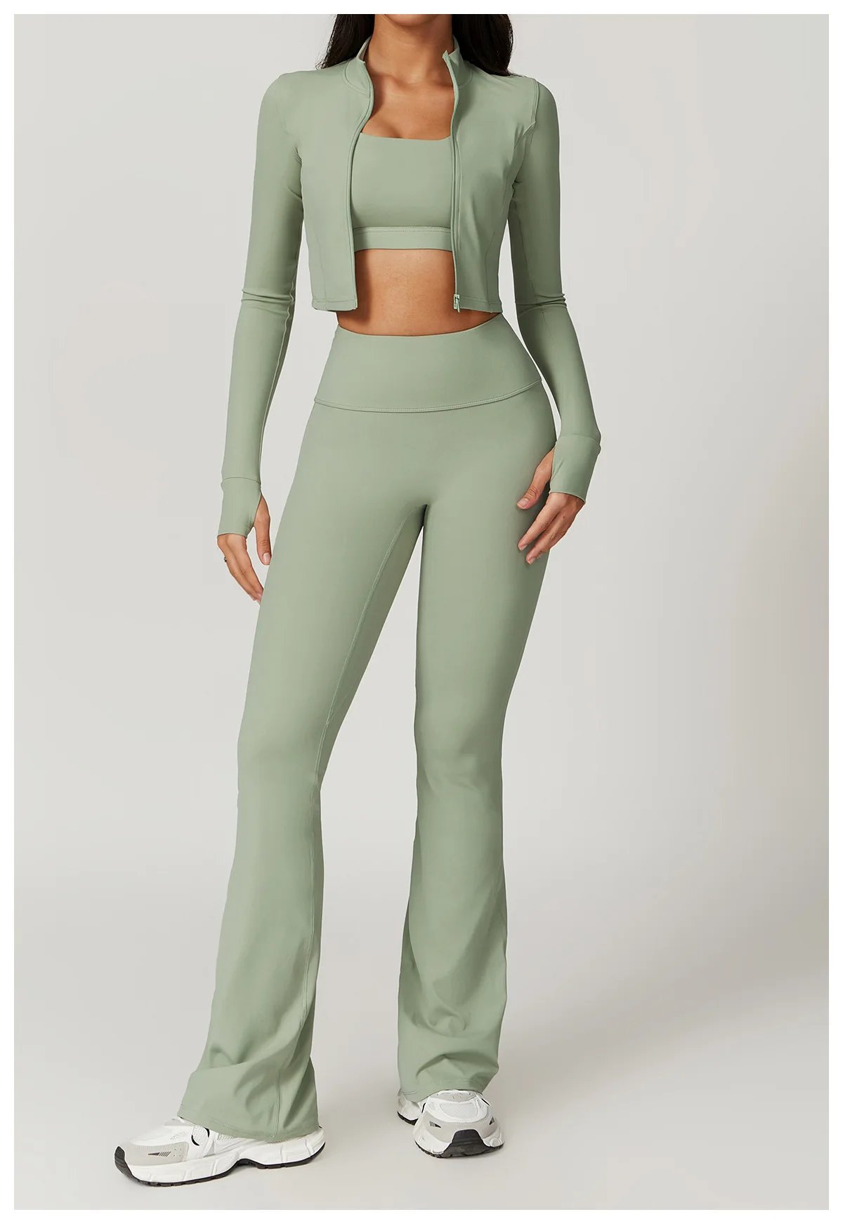 Women Jacket Slim Fit Yoga Long Sleeved Fitness Coat Yoga Crop Tops With Thumb Holes Gym Top Running Workout Push Up Yoga Shirts