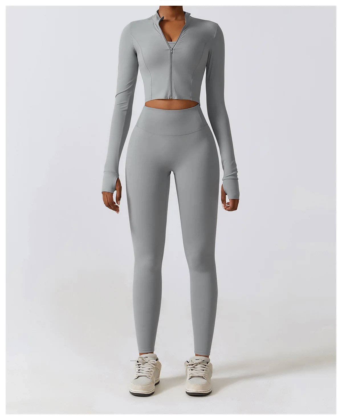 Women Jacket Slim Fit Yoga Long Sleeved Fitness Coat Yoga Crop Tops With Thumb Holes Gym Top Running Workout Push Up Yoga Shirts