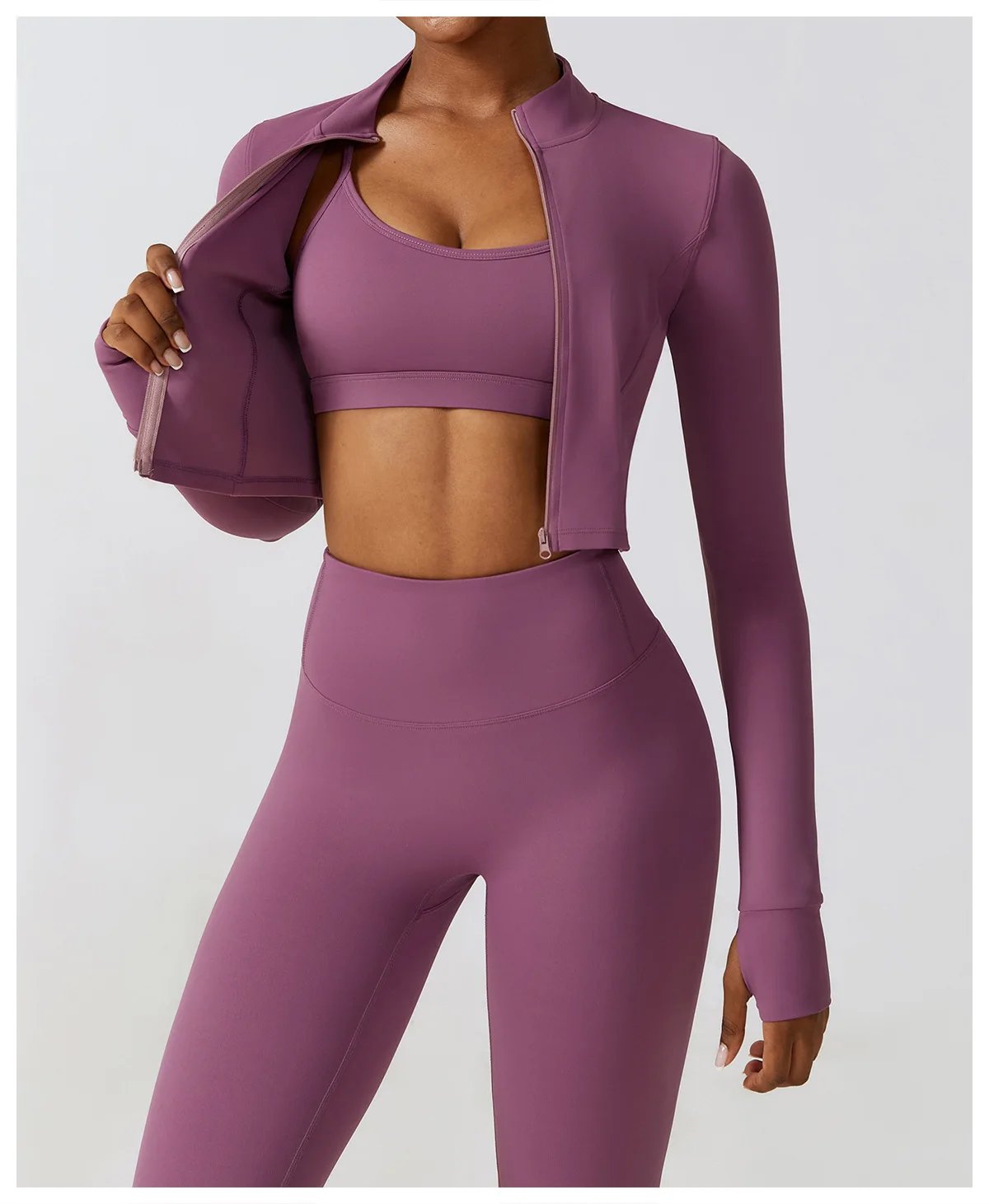 Women Jacket Slim Fit Yoga Long Sleeved Fitness Coat Yoga Crop Tops With Thumb Holes Gym Top Running Workout Push Up Yoga Shirts