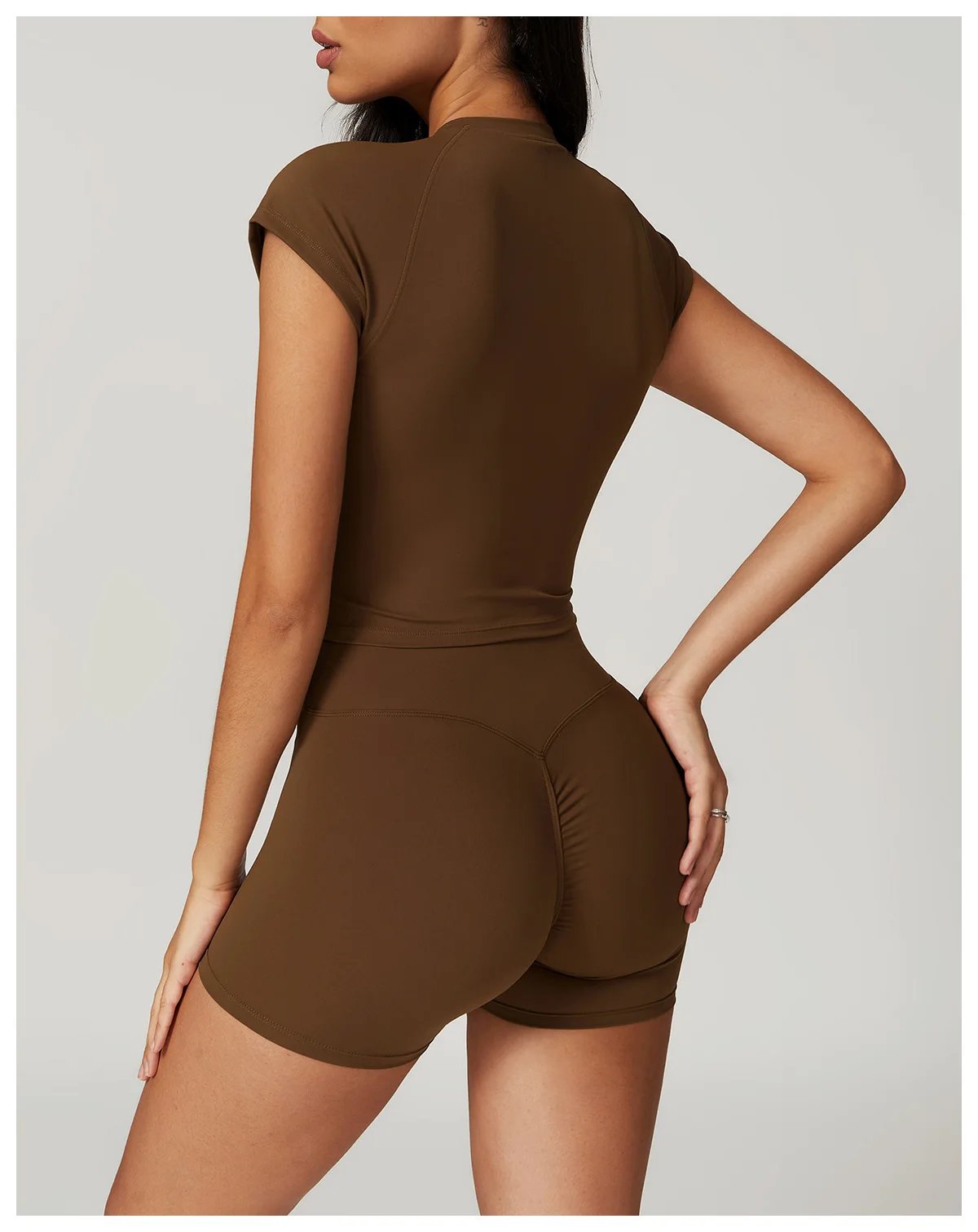 Women's 2PCS Gym Yoga Suit Tight Fitting Sports Set Workout Breathable T Shirts Bra Short Sleeve Crop Top Bell-bottoms Leggings