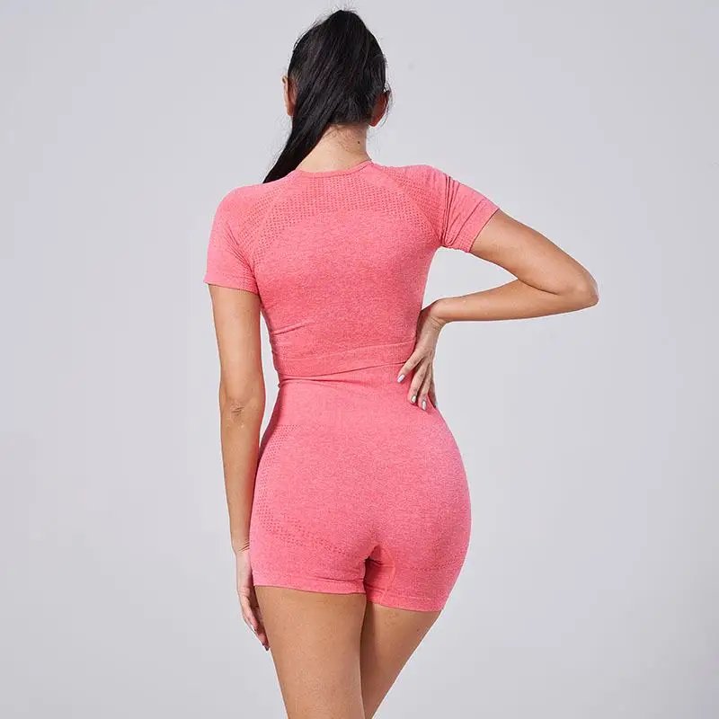 Seamless Yoga Set Women Sports Bra High Waist Push Up Leggings Long Sleeve Crop Top Gym Suits Workout Sportswear Fitness Outfit