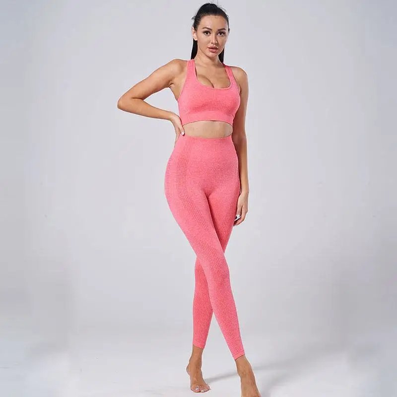 Seamless Yoga Set Women Sports Bra High Waist Push Up Leggings Long Sleeve Crop Top Gym Suits Workout Sportswear Fitness Outfit