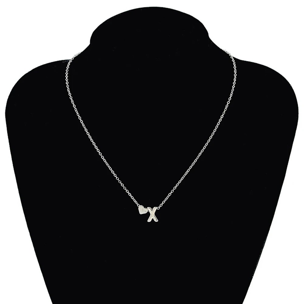 SUMENG Fashion Tiny Heart Dainty Initial Necklace Gold Silver Color Letter Name Choker For Women Pendant Jewelry Gift SUMENG Fashion Tiny Heart Dainty Initial Necklace Gold Silver Color Letter Name Choker For Women Pendant Jewelry Gift