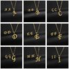 A-Z 26 charm Initial Necklace And Stud Earrings Jewelry Sets Alphabet Pendant Chain Letter mom Gifts Drop Shipping