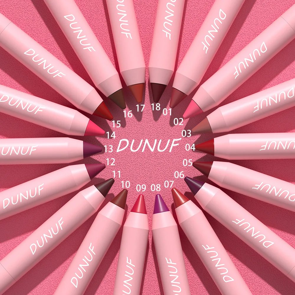 DUNUF Lipstick Pencil Waterproof Sexy Red Nude Purple Matte Tint Lipstick Lasting Lip liner Pen Longlasting Makeup Cosmetic DUNUF Lipstick Pencil Waterproof Sexy Red Nude Purple Matte Tint Lipstick Lasting Lip liner Pen Longlasting Makeup Cosmetic