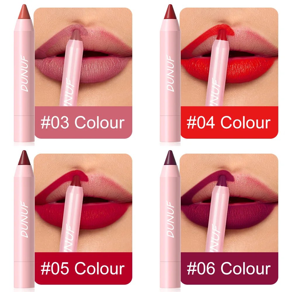 DUNUF Lipstick Pencil Waterproof Sexy Red Nude Purple Matte Tint Lipstick Lasting Lip liner Pen Longlasting Makeup Cosmetic DUNUF Lipstick Pencil Waterproof Sexy Red Nude Purple Matte Tint Lipstick Lasting Lip liner Pen Longlasting Makeup Cosmetic