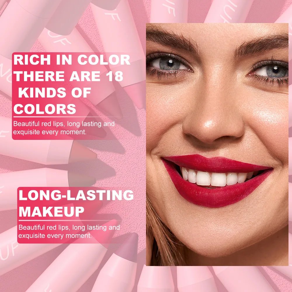 DUNUF Lipstick Pencil Waterproof Sexy Red Nude Purple Matte Tint Lipstick Lasting Lip liner Pen Longlasting Makeup Cosmetic DUNUF Lipstick Pencil Waterproof Sexy Red Nude Purple Matte Tint Lipstick Lasting Lip liner Pen Longlasting Makeup Cosmetic