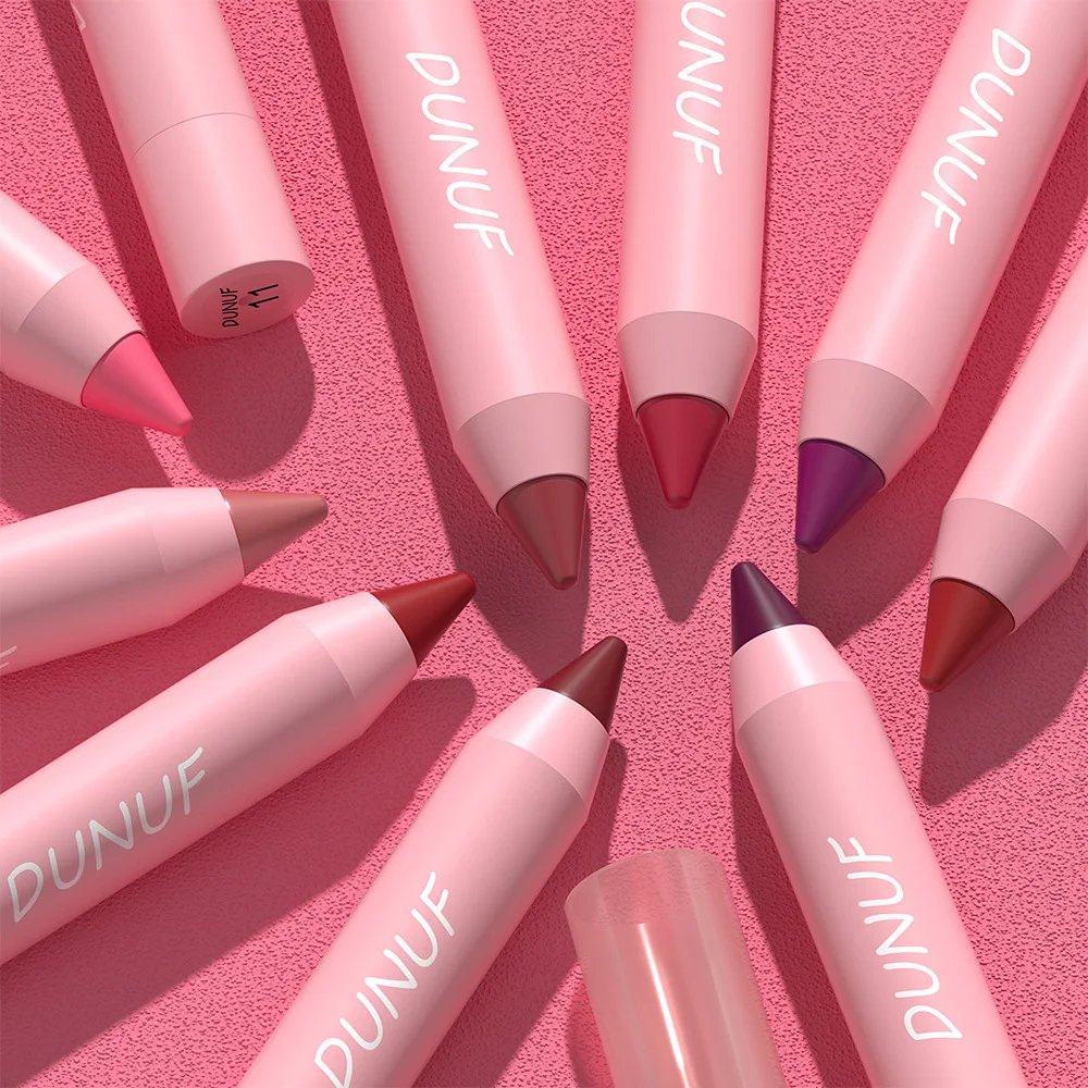 DUNUF Lipstick Pencil Waterproof Sexy Red Nude Purple Matte Tint Lipstick Lasting Lip liner Pen Longlasting Makeup Cosmetic DUNUF Lipstick Pencil Waterproof Sexy Red Nude Purple Matte Tint Lipstick Lasting Lip liner Pen Longlasting Makeup Cosmetic