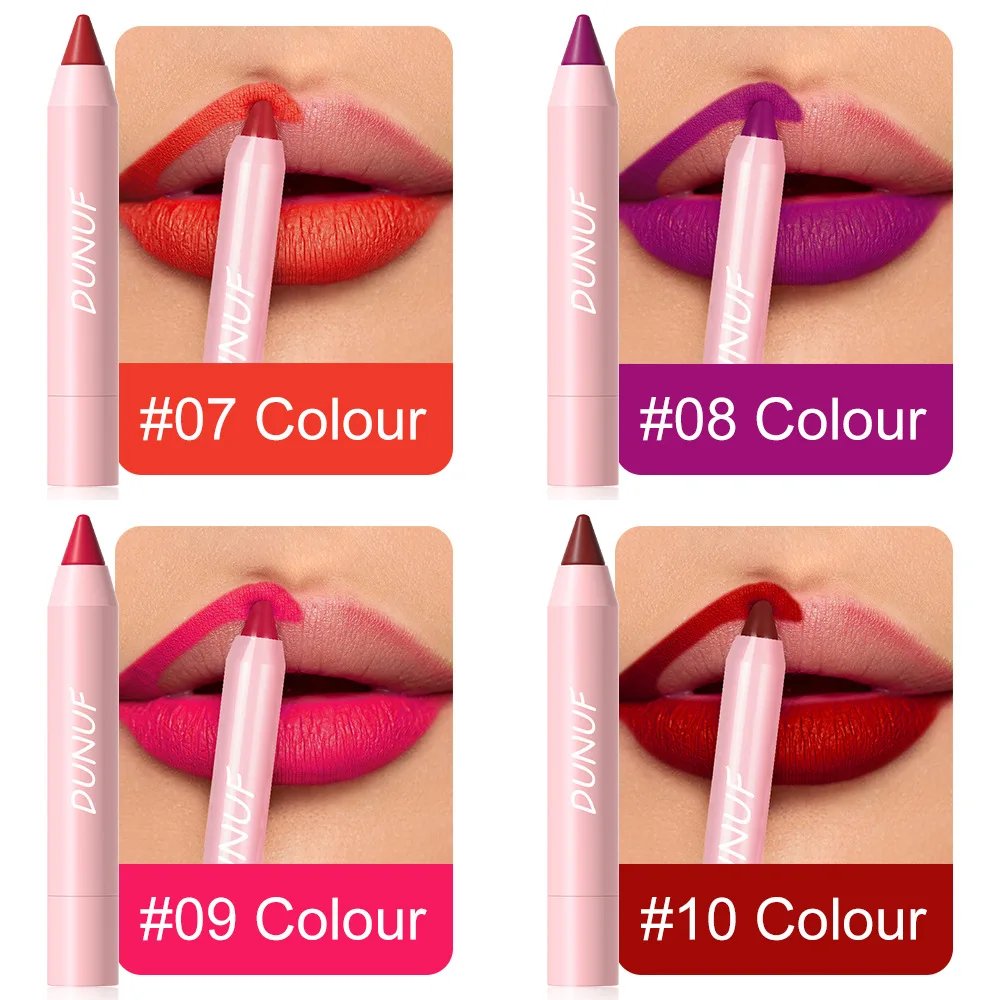 DUNUF Lipstick Pencil Waterproof Sexy Red Nude Purple Matte Tint Lipstick Lasting Lip liner Pen Longlasting Makeup Cosmetic DUNUF Lipstick Pencil Waterproof Sexy Red Nude Purple Matte Tint Lipstick Lasting Lip liner Pen Longlasting Makeup Cosmetic