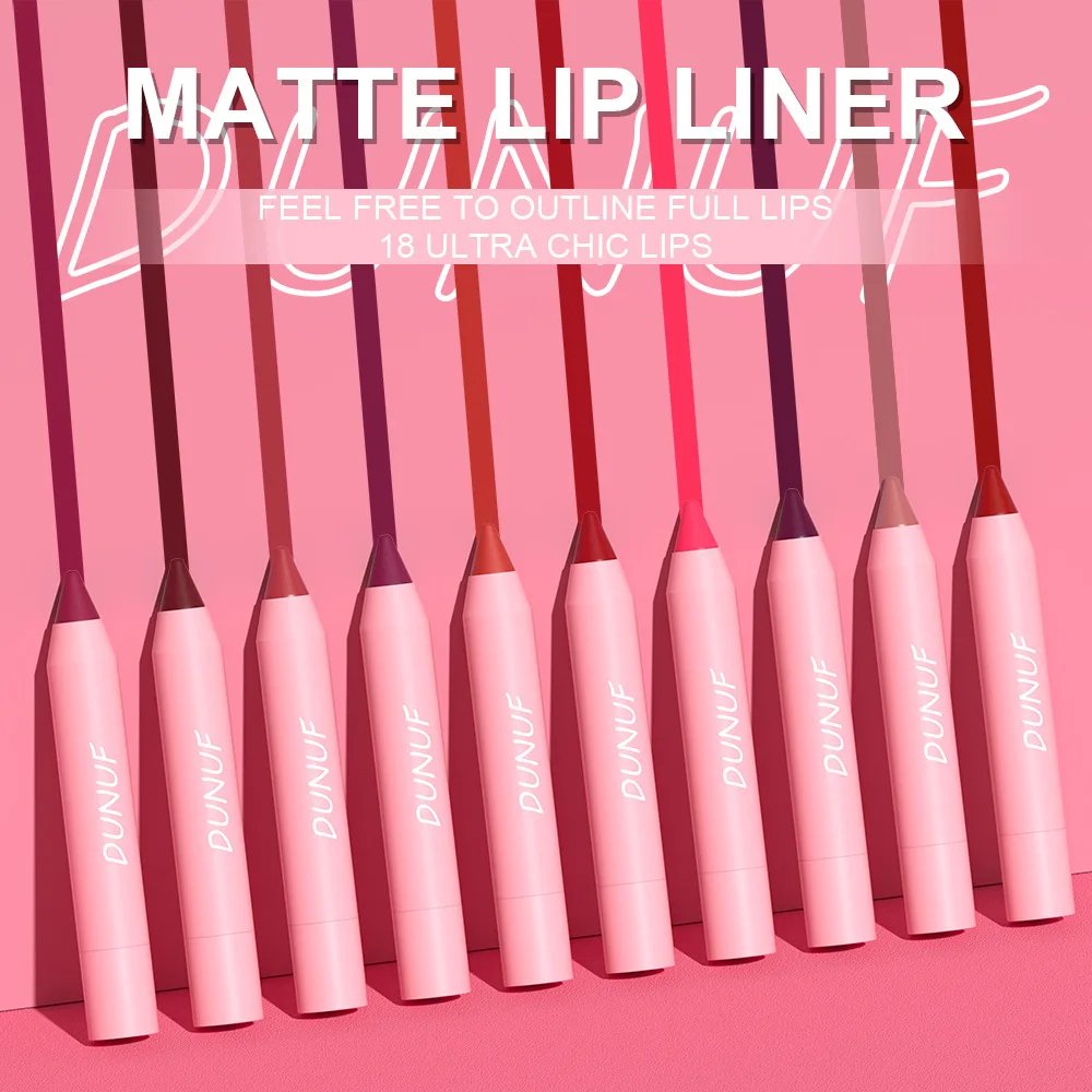 DUNUF Lipstick Pencil Waterproof Sexy Red Nude Purple Matte Tint Lipstick Lasting Lip liner Pen Longlasting Makeup Cosmetic DUNUF Lipstick Pencil Waterproof Sexy Red Nude Purple Matte Tint Lipstick Lasting Lip liner Pen Longlasting Makeup Cosmetic