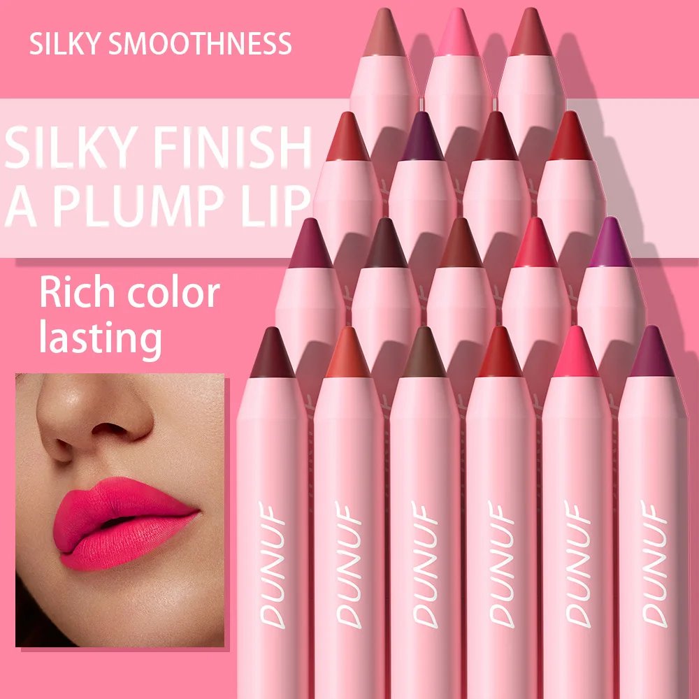DUNUF Lipstick Pencil Waterproof Sexy Red Nude Purple Matte Tint Lipstick Lasting Lip liner Pen Longlasting Makeup Cosmetic DUNUF Lipstick Pencil Waterproof Sexy Red Nude Purple Matte Tint Lipstick Lasting Lip liner Pen Longlasting Makeup Cosmetic