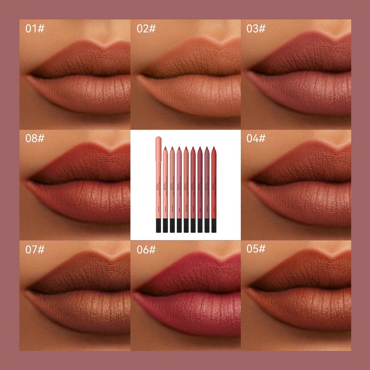 Waterproof Lip Liner Pencil Sexy Red Matte Contour Tint Lip Liner Long Lasting Non-stick Cup Nude Lipstick Lips Makeup Cosmetic