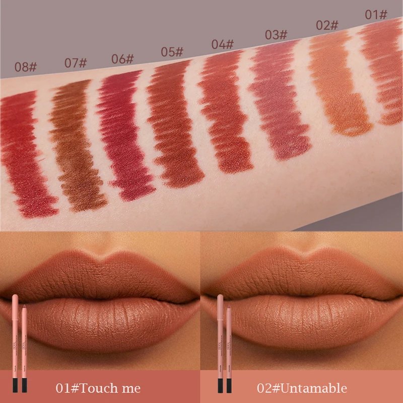 Waterproof Lip Liner Pencil Sexy Red Matte Contour Tint Lip Liner Long Lasting Non-stick Cup Nude Lipstick Lips Makeup Cosmetic
