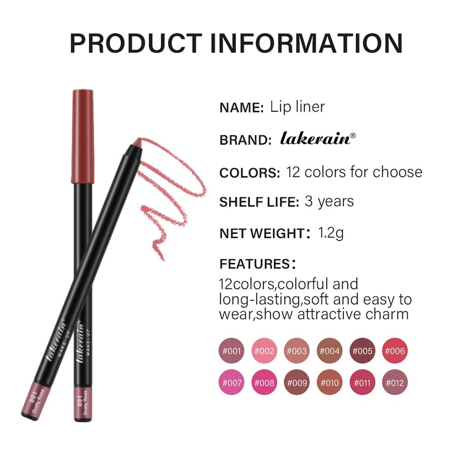 Lot Lip Pencils Set Pencil Lipstick Eyeliner Long Lasting Lip Liner Dark Brown Cosmetics Specific Lips Original Makeup Lipliner