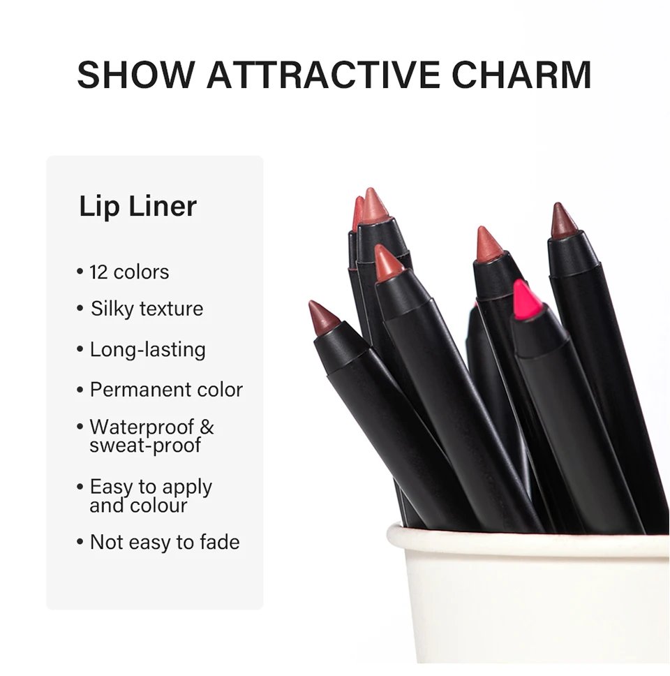 Lot Lip Pencils Set Pencil Lipstick Eyeliner Long Lasting Lip Liner Dark Brown Cosmetics Specific Lips Original Makeup Lipliner