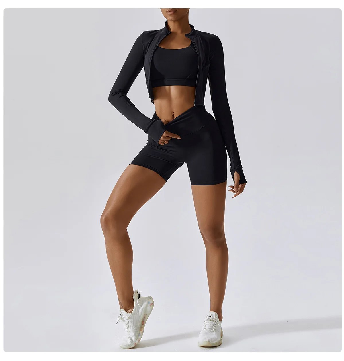 Yoga Set 3Pcs Sports Set Women Workout Suit Quick-Drying Yoga Clothes Gym Jackets Sportswear Female Running Jackets Set Women